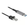 Sieťový kábel DELOCK 60756, USB A na RJ-45, 2 m, 10/100/1000Base-T(X), antracitový/čierny