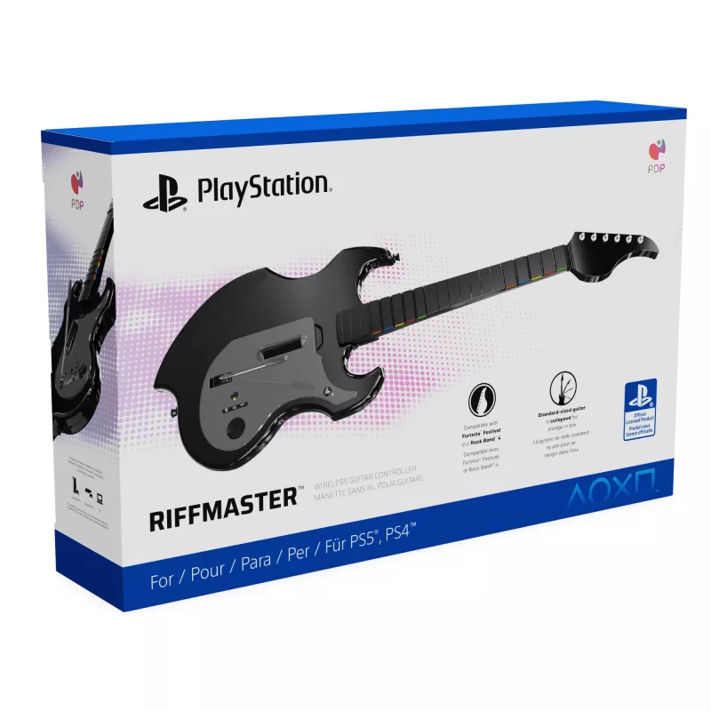 Gitara PDP Riffmaster čierna sivá bezdrôtová PC PS4 PS5 36h batéria