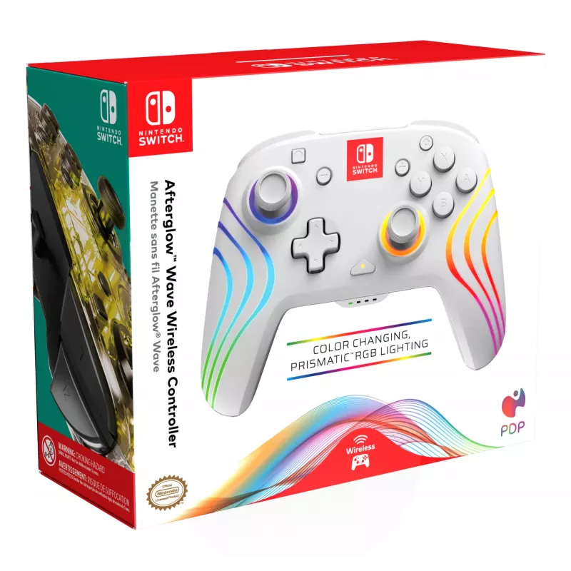 PDP Afterglow Wave biela gamepad analógový / digitálny Nintendo Switch, Nintendo Switch OLED