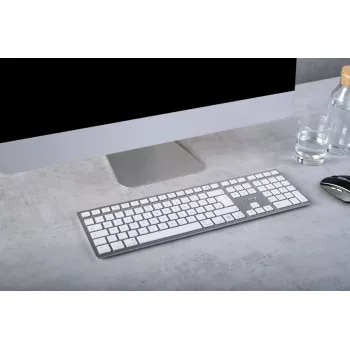 CHERRY KW 9100 slim FOR MAC klávesnica univerzálna USB + Bluetooth QWERTY anglická strieborná