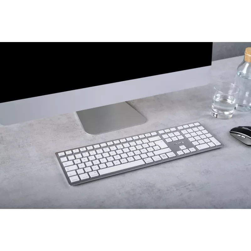 CHERRY KW 9100 slim FOR MAC klávesnica univerzálna USB + Bluetooth QWERTY anglická strieborná
