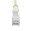 StarTech.com 1,5 m biely štíhly CAT6 Ethernet kábel, ochrana jazýčka, 100 W PoE, UTP, LSZH, 28AWG čistá holá medená kábel, štíhly RJ45 sieťový patch kábel s odľahčením, jednotlivo testovaný