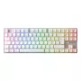 Bezdrôtová herná klávesnica CHERRY MX 8.2 Pro TMR — Tenkeyless, QWERTZ nemecká, USB + RF + Bluetooth, RGB, strieborná/biela