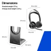 HP Poly Voyager Focus 2-M USB-C-C headset USB-C/A adaptér nabíjacia stanica