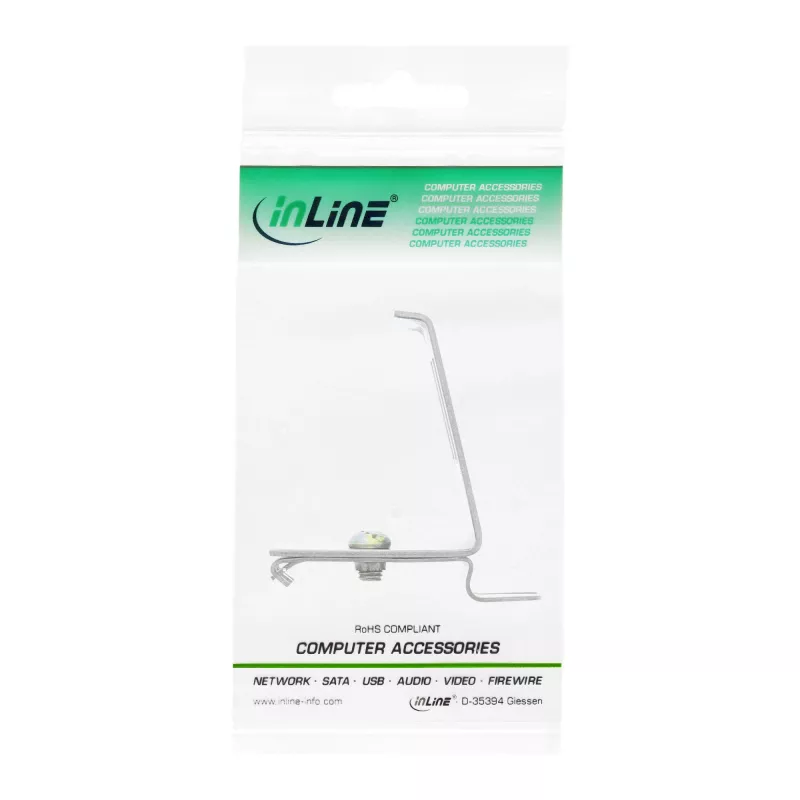 InLine keystone držiak pre lištu DIN, 2-port, kov