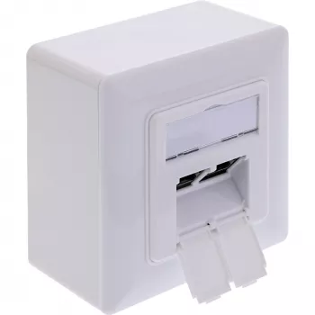 Sieťová zásuvka InLine 76842A 2 x RJ-45 biela sieťový kábel Cat 6a