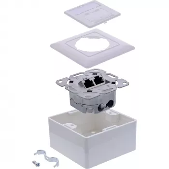 Sieťová zásuvka InLine 76842A 2 x RJ-45 biela sieťový kábel Cat 6a