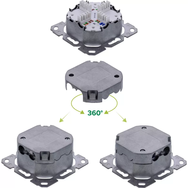 Sieťová zásuvka InLine 76842A 2 x RJ-45 biela sieťový kábel Cat 6a