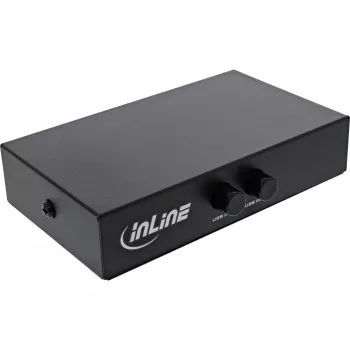 InLine USB 2.0 switch manuálny, USB-A zariadenie na 2 počítače, 75 mm, 115 mm, 25 mm, 128 g, 75 x 115 x 25 mm, 90 mm