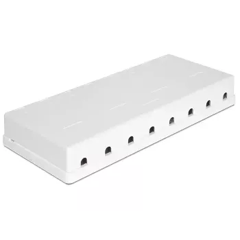 DeLOCK 86209 Keystone krabica na povrchovú montáž, 8 portov, biela