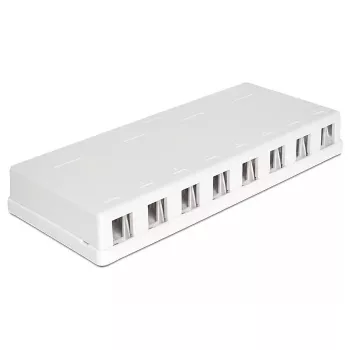 DeLOCK 86209 Keystone krabica na povrchovú montáž, 8 portov, biela