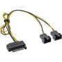 InLine SATA-Y napájací kábel SATA konektor samica / 2x ventilátor 2-pinový konektor samec 0,30 m
