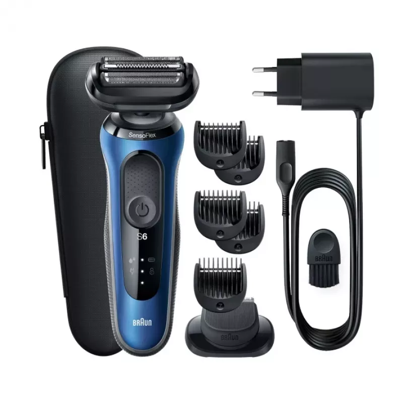 Braun Series 6 61-B1500s fóliový holiaci strojček s zastrihávačom modrý