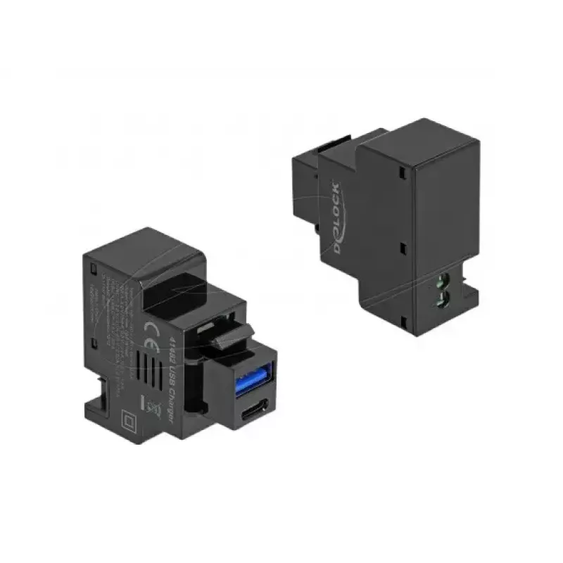 DELOCK Keystone modul 41482 s USB-C a USB-A portami, plochý, čierny
