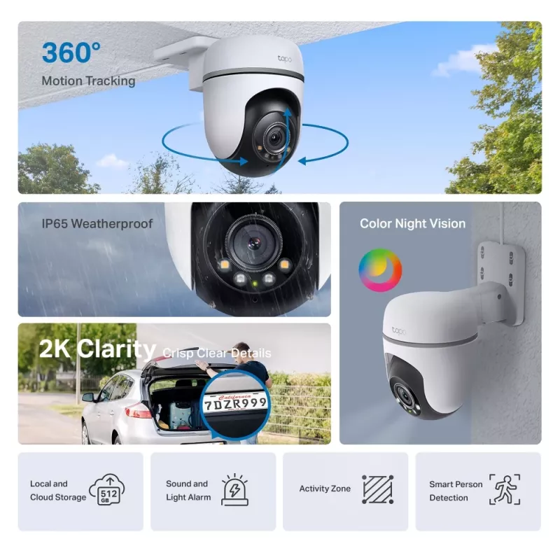 TP-Link Tapo TC41 V2 guľová IP bezpečnostná kamera interiér & exteriér 2304 x 1296 pixelov strop/stena/stĺp