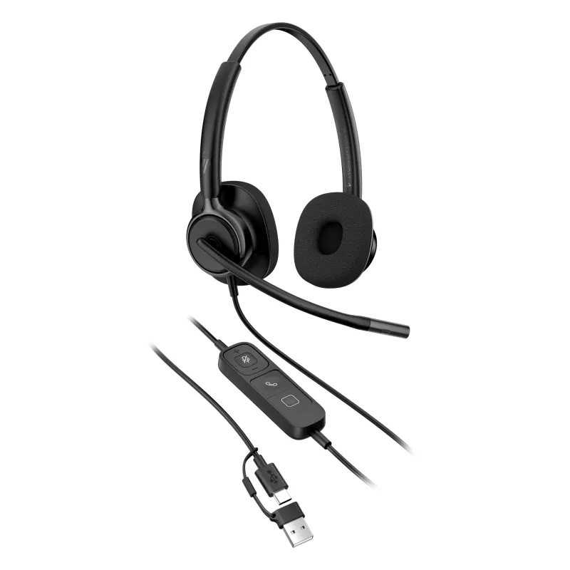 Káblový stereo headset HP Poly Mission 425 Classic USB, cez uši, 126 g