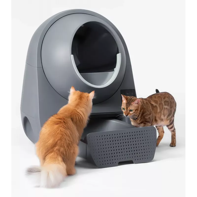 Samočistiaca mačacia toaleta Catlink Pro-X Luxury — kapacita 65 L, sivá, 580×600 mm