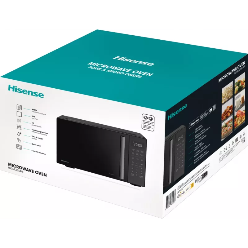 Hisense H23MOBS4HI čierna samostatná mikrovlnná rúra na pracovnú dosku 23 l 900 W