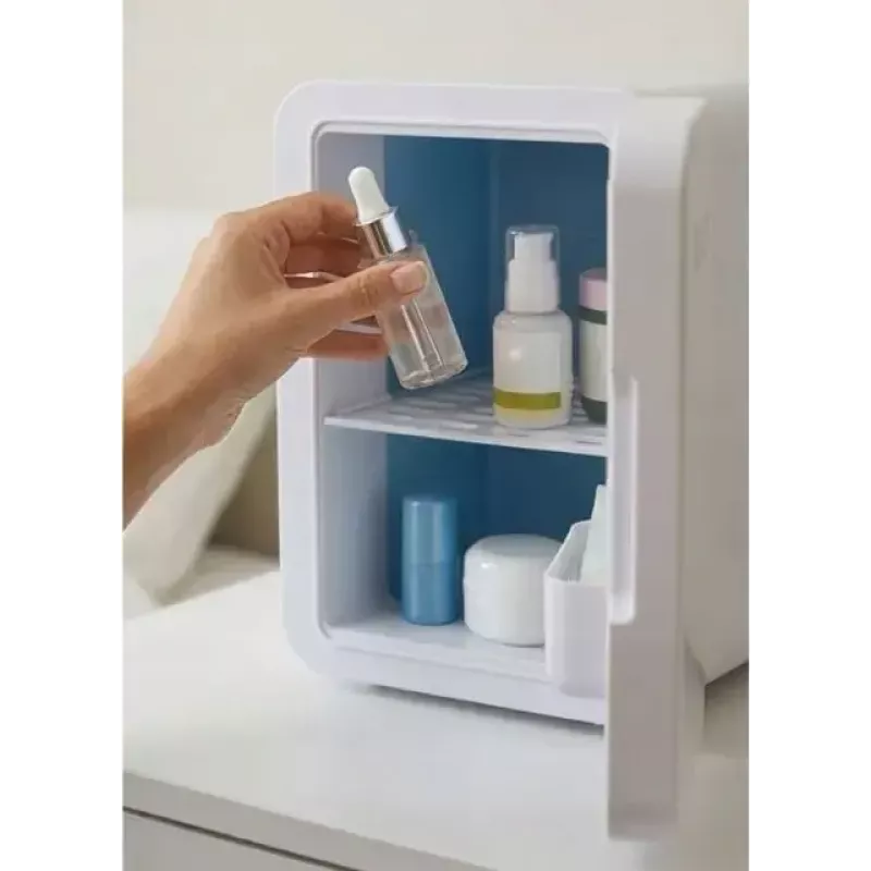 Mini chladnička s LED zrkadlom na líčenie Elle ESDAF01WHEU 6 l biela