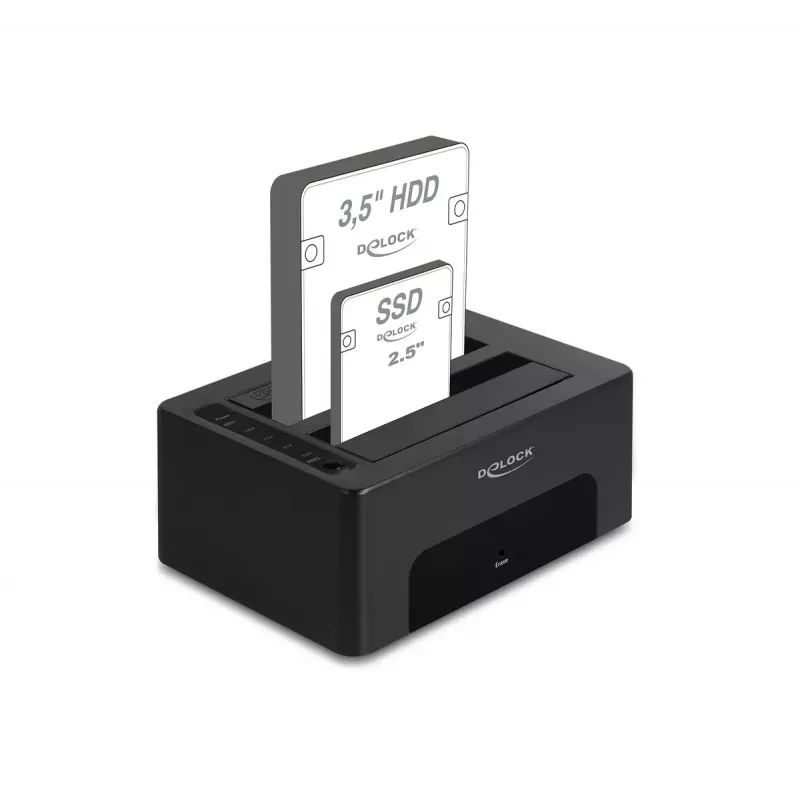 HDD/SSD skriňa DeLOCK 64187 čierna 2,5/3,5 palcov 5 Gbit/s