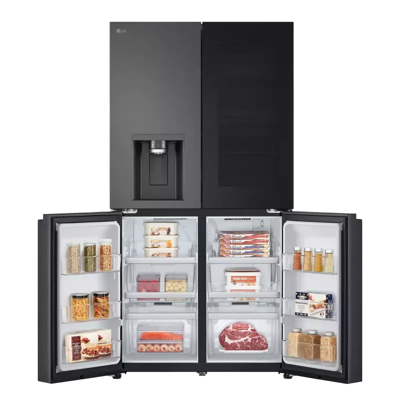 LG InstaView GMG960EVJE Side-by-Side chladnička voľne stojaca 638 L čierna
