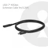 USB-C 40Gbps predlžovací kábel 1 m — club 3d, USB C na USB C, čierny