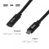 USB-C 40Gbps predlžovací kábel 1 m — club 3d, USB C na USB C, čierny