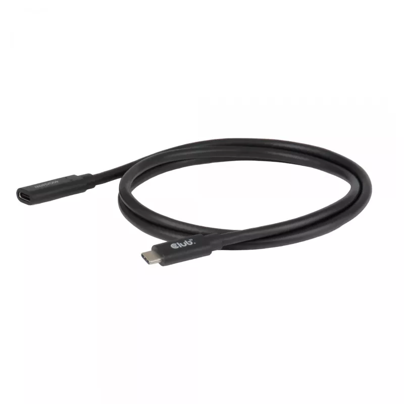 USB-C 40Gbps predlžovací kábel 1 m — club 3d, USB C na USB C, čierny