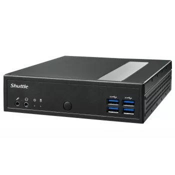 Shuttle XPC tenký Barebone DL40N, Intel N150, 1x DDR5, 2x LAN (2x 2,5Gbit), 2xCOM,1xHDMI,1xDP, 1x VGA, bez ventilátora, 24/7 nepretržitá prevádzka