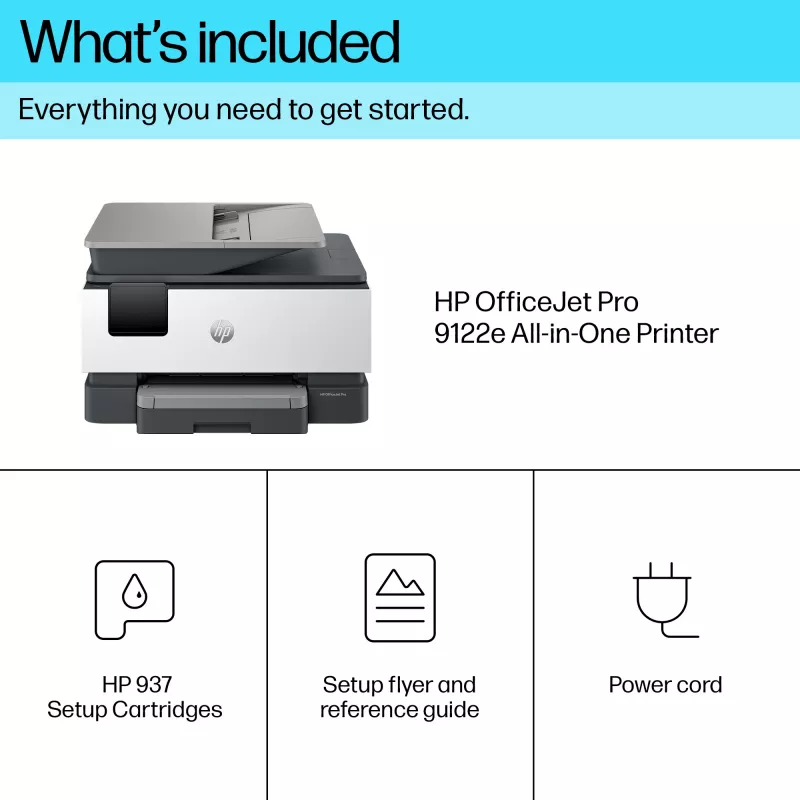 HP OfficeJet Pro 9122e bezdrôtová all-in-one farebná tlačiareň, Instant Ink; obojstranná tlač