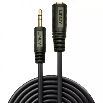 Lindy 2m Premium Audio 3,5mm jack predlžovací kábel, 3,5mm, konektor samec, 3,5mm, konektor samica, 2 m, čierna