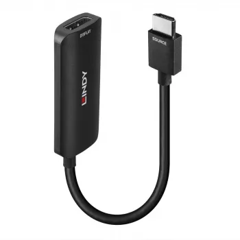 Lindy HDMI 8K60 na DisplayPort 1.4 konvertor, 0,157 m, HDMI Type-A (štandard), DisplayPort, konektor samec, konektor samica, rovný