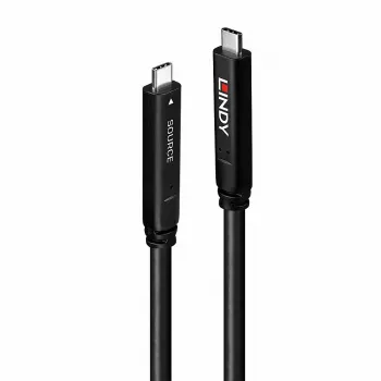 Lindy hybridný kábel USB 3.2 Gen 2 & DP 1.4 Type C, 15 m, čierny