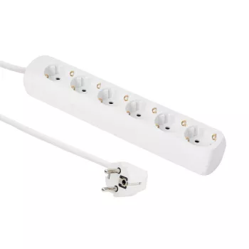 Microconnect GRU0063WA predlžovací napájací kábel 3 m 6 AC zásuviek biely