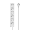 Microconnect GRU0063WA predlžovací napájací kábel 3 m 6 AC zásuviek biely
