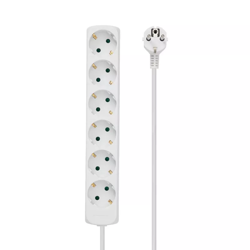 Microconnect GRU0063WA predlžovací napájací kábel 3 m 6 AC zásuviek biely