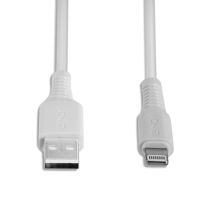 Lindy 3m USB na Lightning kábel, biely, 3 m, USB A, konektor samec, konektor samec, biely, rovný