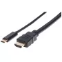 Manhattan USB-C na HDMI kábel, 4K@30Hz, 2 m, čierny, konektor samec na konektor samec, trojročná záruka