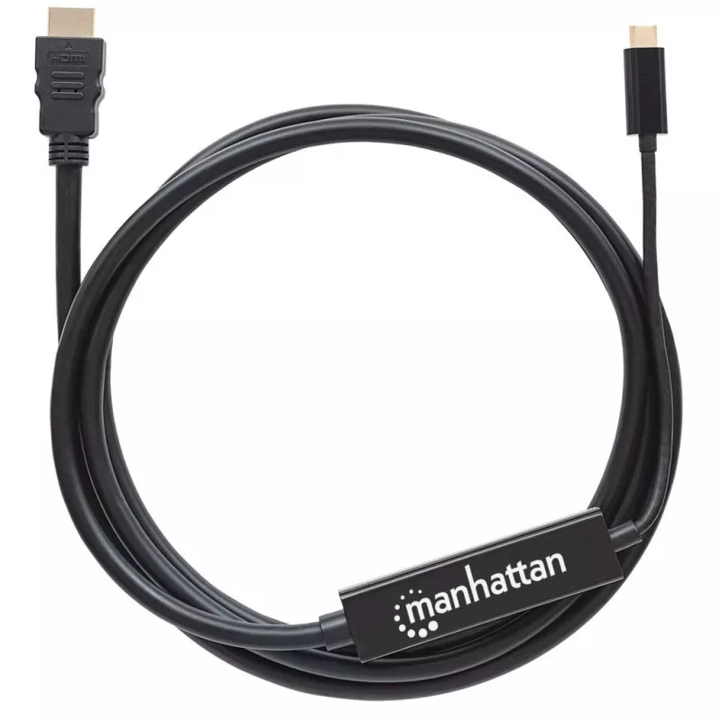 Manhattan USB-C na HDMI kábel, 4K@30Hz, 2 m, čierny, konektor samec na konektor samec, trojročná záruka