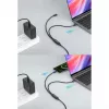 Manhattan duálny nabíjací kábel USB-C na USB-C, 100 W, 2 m, konektor samec na dva konektory samec, inteligentný rozbočovací kábel, nabíja dve zariadenia cez jeden USB-C-PD port, dodáva až 100 W pri samostatnom nabíjaní a až 70 W + 28 W pri dvojitom nabíjaní, opletený kábel, hliníkové konektory, čierny
