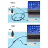 Manhattan duálny nabíjací kábel USB-C na USB-C, 100 W, 2 m, konektor samec na dva konektory samec, inteligentný rozbočovací kábel, nabíja dve zariadenia cez jeden USB-C-PD port, dodáva až 100 W pri samostatnom nabíjaní a až 70 W + 28 W pri dvojitom nabíjaní, opletený kábel, hliníkové konektory, čierny