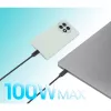Manhattan duálny nabíjací kábel USB-C na USB-C, 100 W, 2 m, konektor samec na dva konektory samec, inteligentný rozbočovací kábel, nabíja dve zariadenia cez jeden USB-C-PD port, dodáva až 100 W pri samostatnom nabíjaní a až 70 W + 28 W pri dvojitom nabíjaní, opletený kábel, hliníkové konektory, čierny