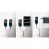 Manhattan duálny nabíjací kábel USB-C na USB-C, 100 W, 2 m, konektor samec na dva konektory samec, inteligentný rozbočovací kábel, nabíja dve zariadenia cez jeden USB-C-PD port, dodáva až 100 W pri samostatnom nabíjaní a až 70 W + 28 W pri dvojitom nabíjaní, opletený kábel, hliníkové konektory, čierny