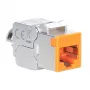 Intellinet Cat6a 10G tienený bez nástrojov tenký Keystone Jack, oranžový