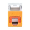 Intellinet Cat6a 10G tienený bez nástrojov tenký Keystone Jack, oranžový