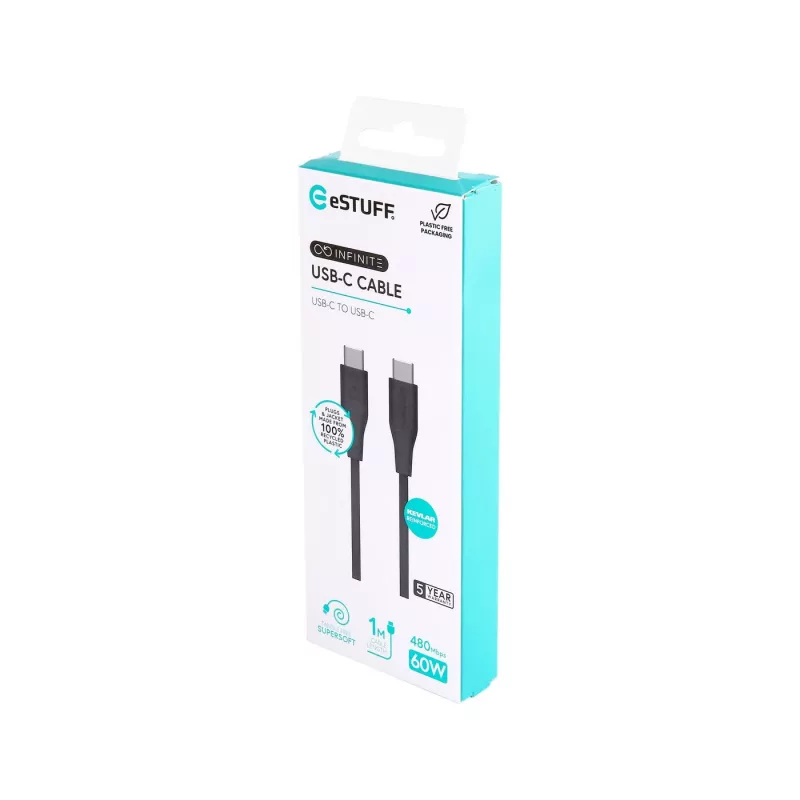 eSTUFF ES604180 USB kábel USB 2.0 1 m USB-C čierny