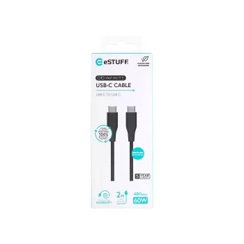 eSTUFF ES604280 USB kábel USB 2.0 2 m USB C čierny