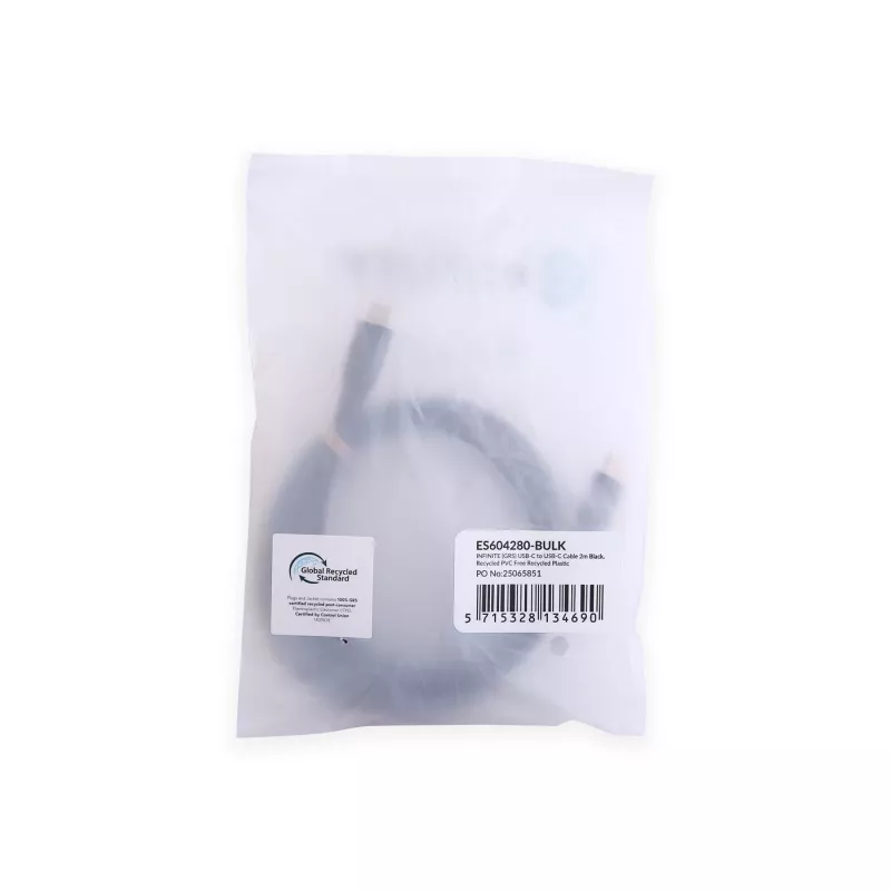 eSTUFF ES604280-BULK USB kábel USB 2.0 2 m USB C čierny