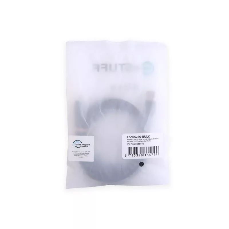 eSTUFF ES605280-BULK USB kábel USB 2.0 2 m USB C čierny