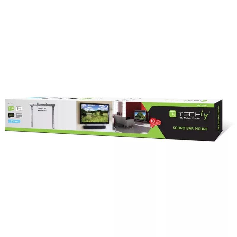 Techly držiak soundbaru do 10kg pre TV alebo držiak TV čierny ICA-PLB 102S